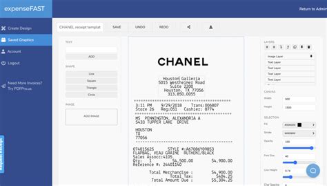 chanel wallet receipt